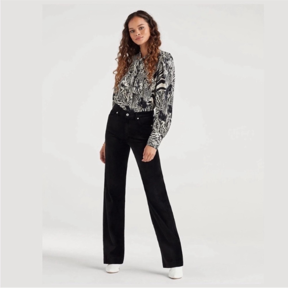 7 For All Mankind High Rise Velvet Wide Leg Pant